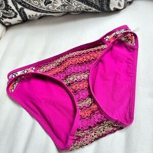 BECCA by Rebecca Virtue Becca Virtue Hipster Bottom, XS/XP Pink Crochet 3477